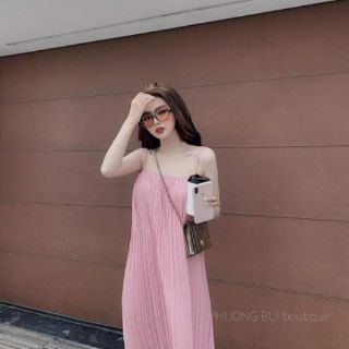 Váy 2 dây dài dập ly xinh lung linh