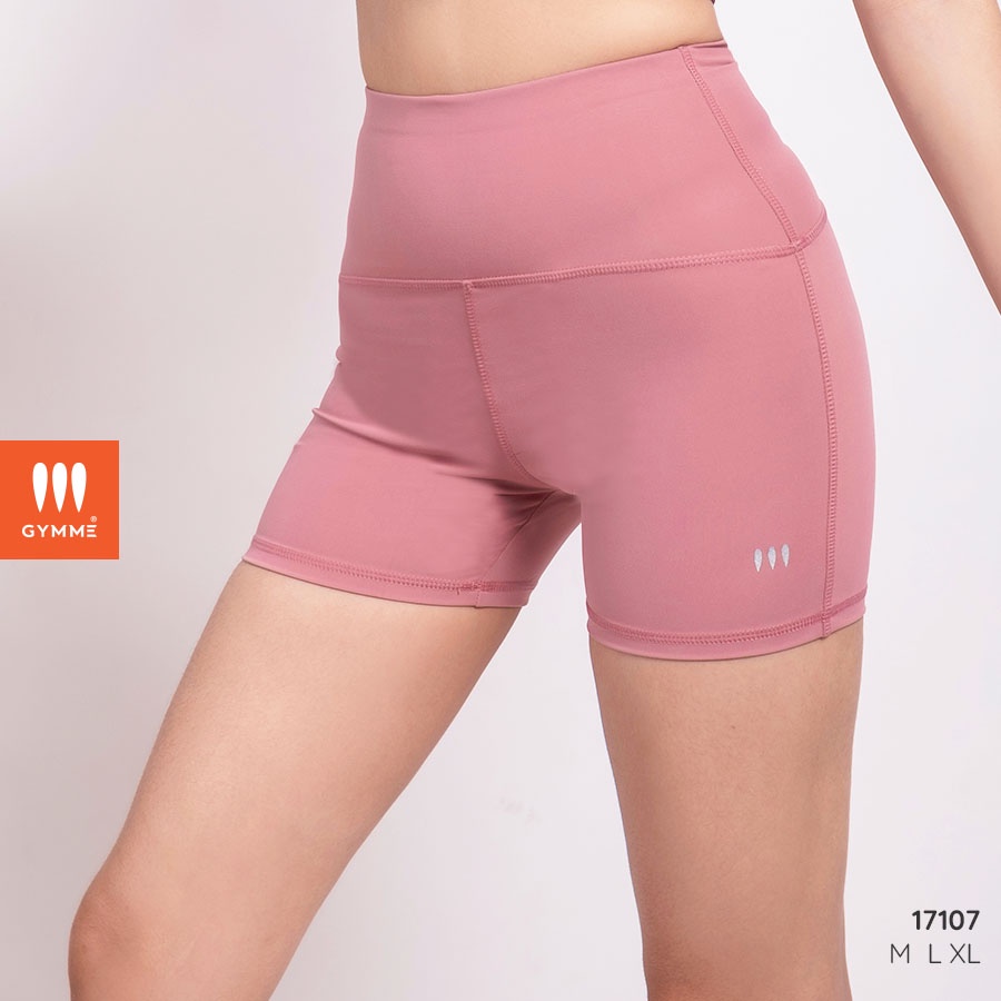 Quần short tập gym yoga nữ GYMME cạp cao nhún lưng chất thun co giãn 4 chiều - 17107