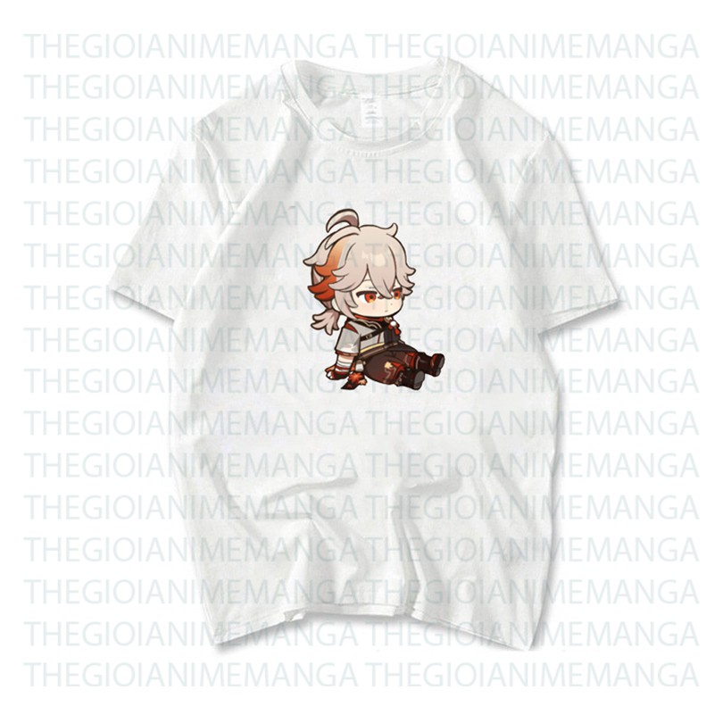 Áo thun phông trắng in hình nhân vật KAZUHA game GENSHIN IMPACT chibi anime thời trang nam nữ cá tính