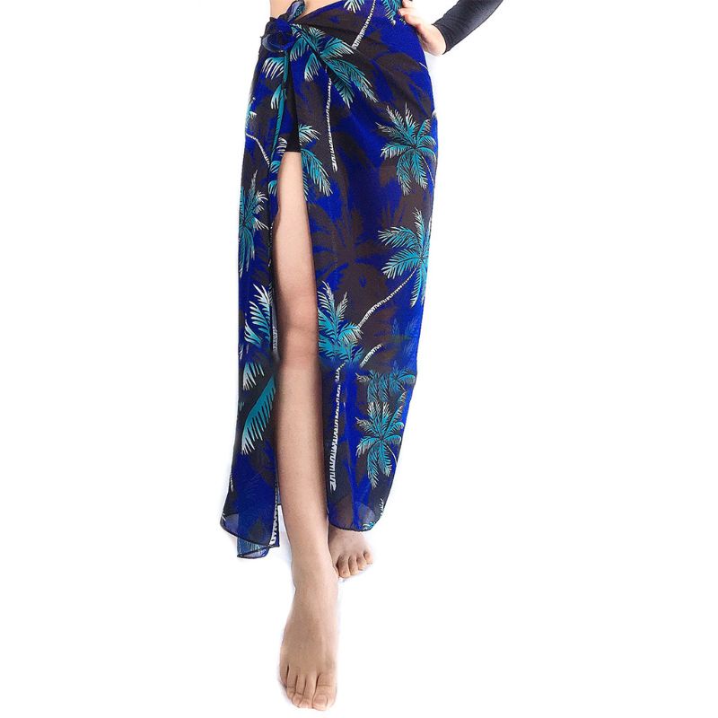 Khăn Choàng Chiffon Dài In Họa Tiết Lá Dừa Nhiệt Đới Nhiều Màu Sắc Thời Trang Mùa Hè Cho Nữ