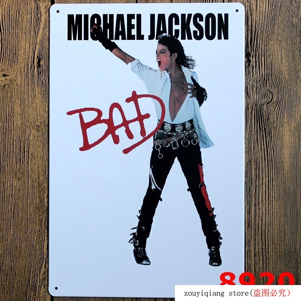 Poster Kim Loại Hình Michael Jackson Phong Cách Cổ Điển