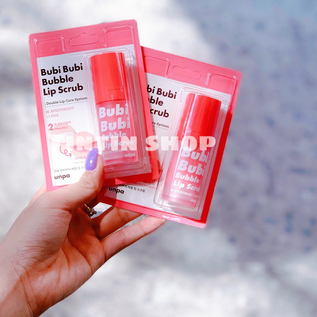 Tẩy Da Chết Môi Dạng Sủi bọt, Thải Độc Chì trong Son môi UNPA BUBI BUBI LIP Mẫu Mới