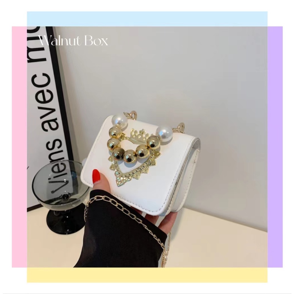 Túi Đeo Chéo Hình Vuông Nhỏ Đính Ngọc Trai Thời Trang 2022 Phong Cách Phương Tây