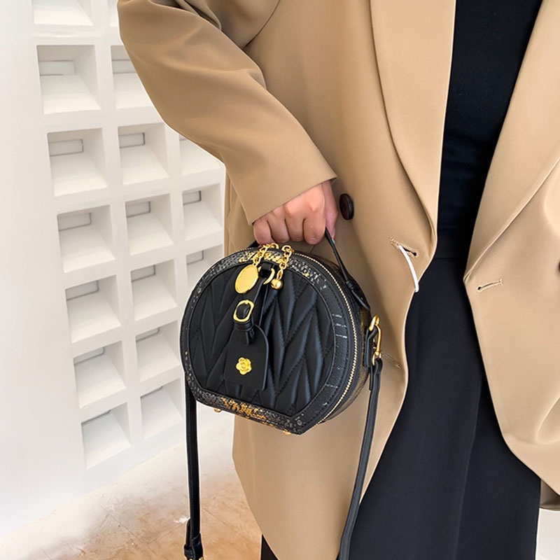 Túi Đeo Chéo Hình Tròn Nhỏ Thời Trang Cho Nữ