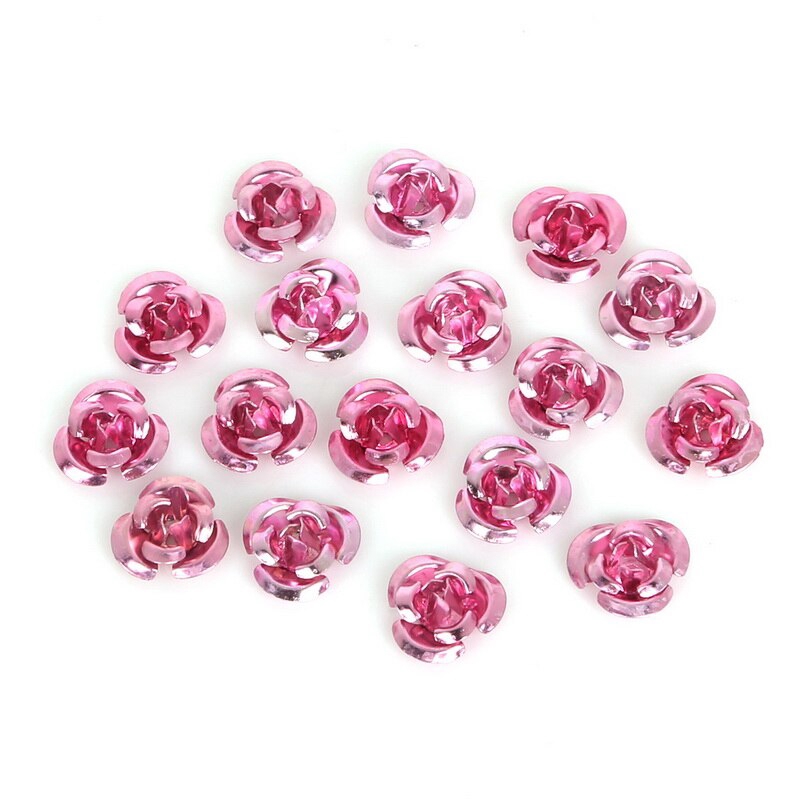 Bộ 100 hạt xâu hình hoa hồng bằng nhựa 6mm-12mm làm trang sức