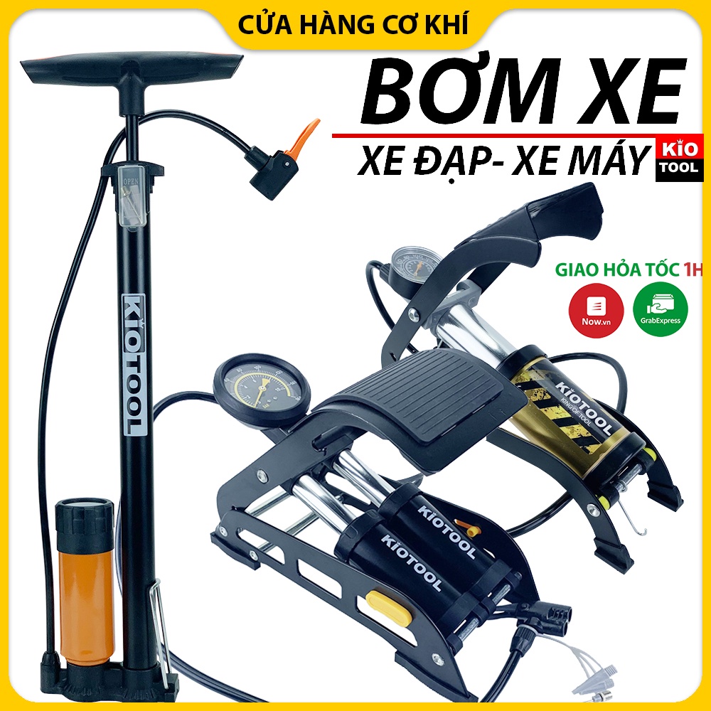 Bơm hơi xe máy mini - Bơm xe máy đạp chân loại tốt -Bảo hành 24 tháng