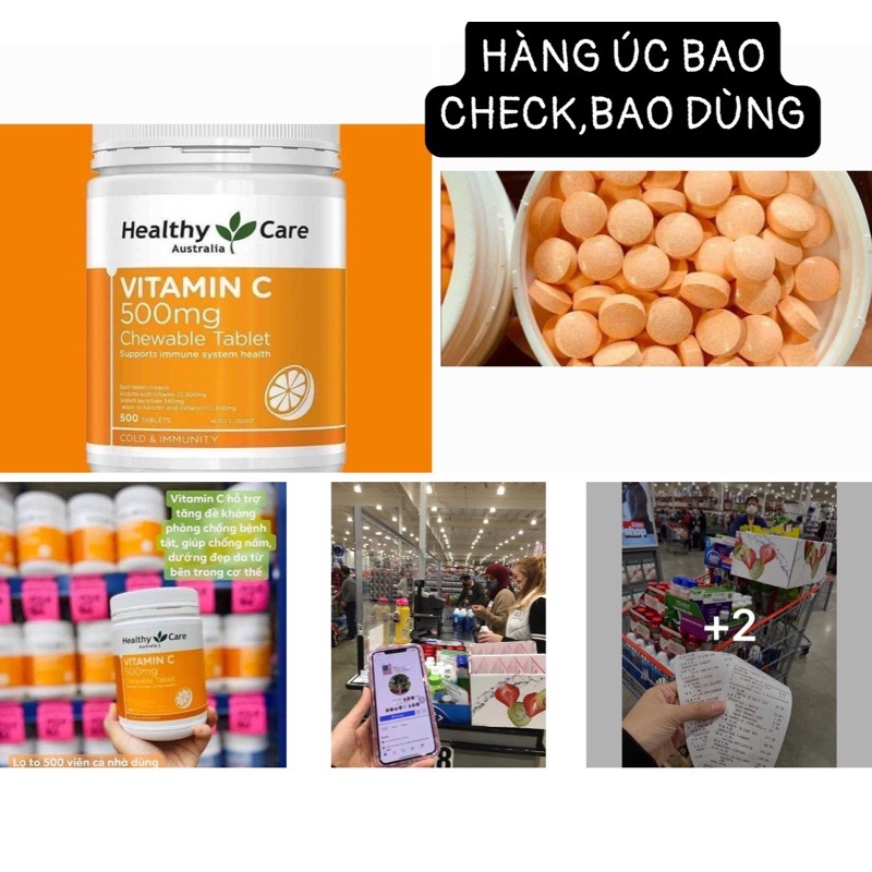 𝐕𝐈𝐄̂𝐍 𝐍𝐆𝐀̣̂𝐌 𝐕𝐈𝐓𝐀𝐌𝐈𝐍 𝐂 𝐇𝐄𝐀𝐋𝐓𝐇𝐘 𝐂𝐀𝐑𝐄 𝐔́𝐂 500 VIÊN - viên ngậm vitamin C úc tăng sức đề kháng [BAO CHECK, BAO DÙNG]