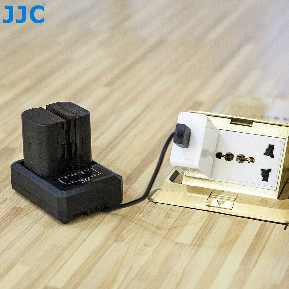 Bộ sạc pin máy ảnh JJC cổng USB cho Canon LP-E6 LP-E6N EOS R R5 R6 R7 90D 80D 70D 60D 60Da 6D Mark II 7D Mark II 5D