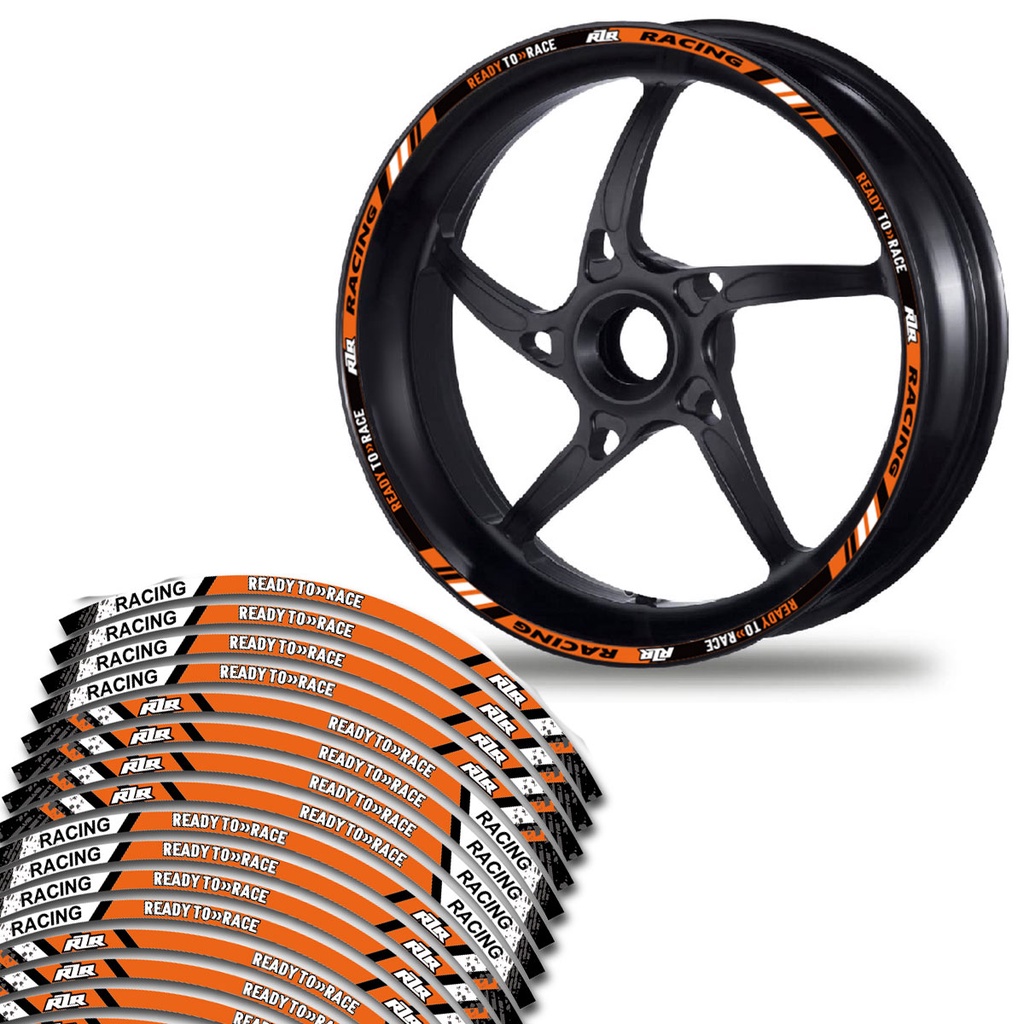 Bộ 16 Miếng Đề Can Phản Quang Dán Viền Bánh Xe Mô Tô/Xe Mô Tô KTM Duke Ready to Race