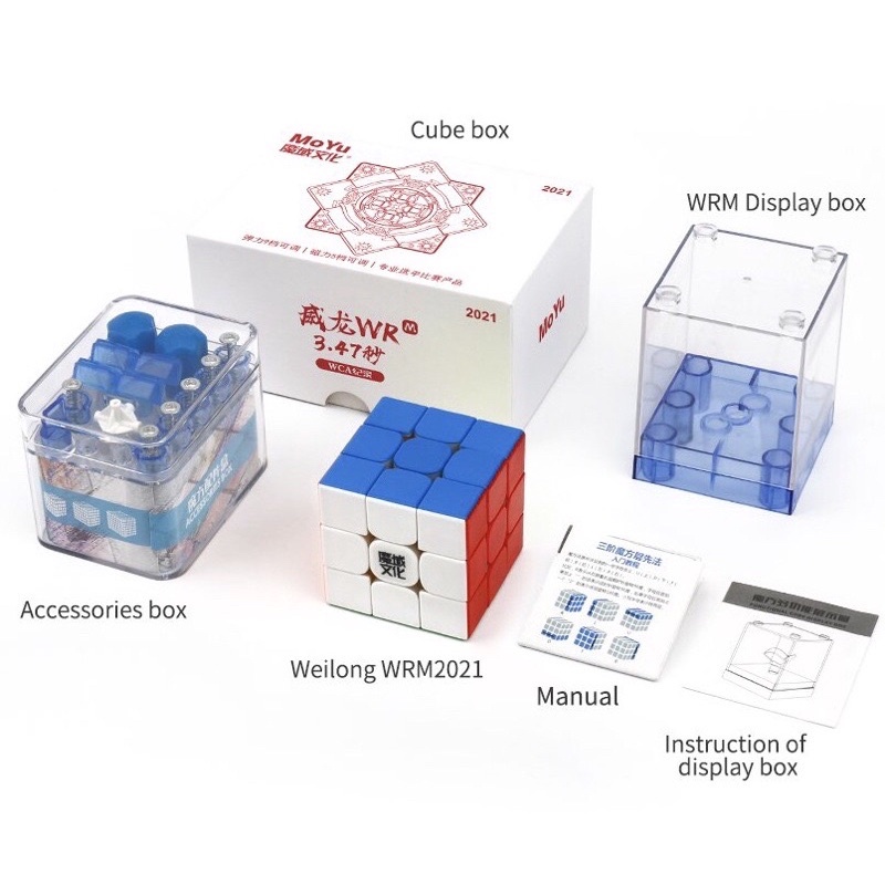 Rubik 3x3❤️Rubik MoYu Weilong WRM 2021 3x3x3 Stickerless Flagship có nam châm cao cấp - Rubik chính hãng