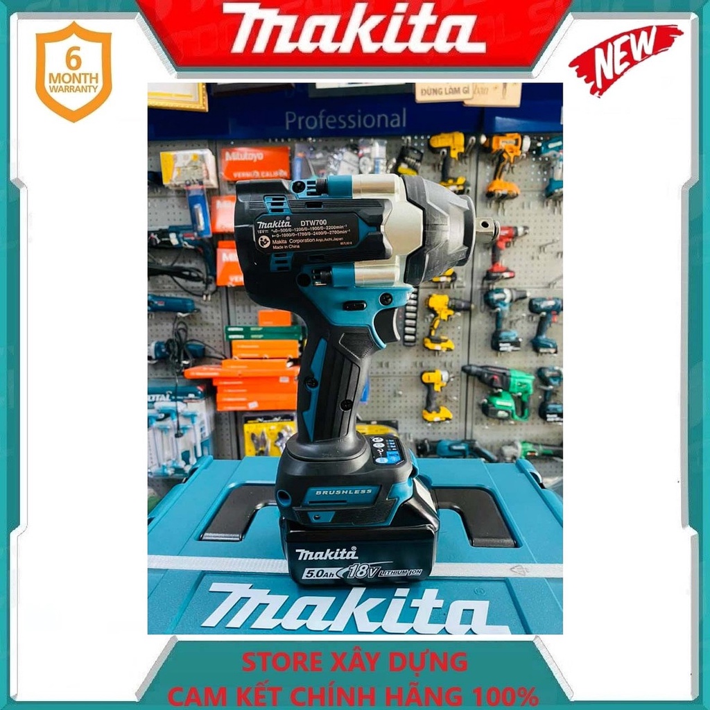 MÁY SIẾT BULONG DÙNG PIN 18V 700NM MAKITA DTW700RTJ- HÀNG CHÍNH HÃNG