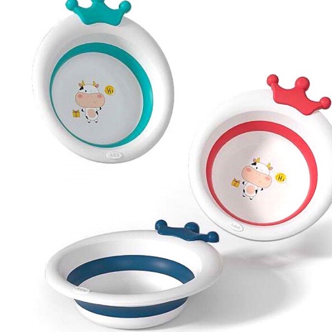 Thau chậu rửa mặt hình vương miện gấp gọn tiện dụng  cho bé mesocshop