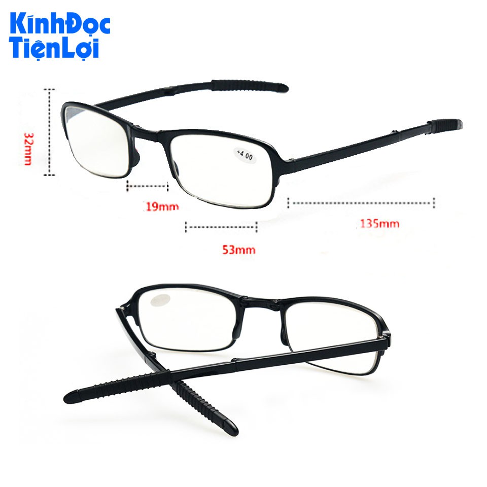 Kính lão viễn thị gập xếp tiện lợi kèm móc khóa