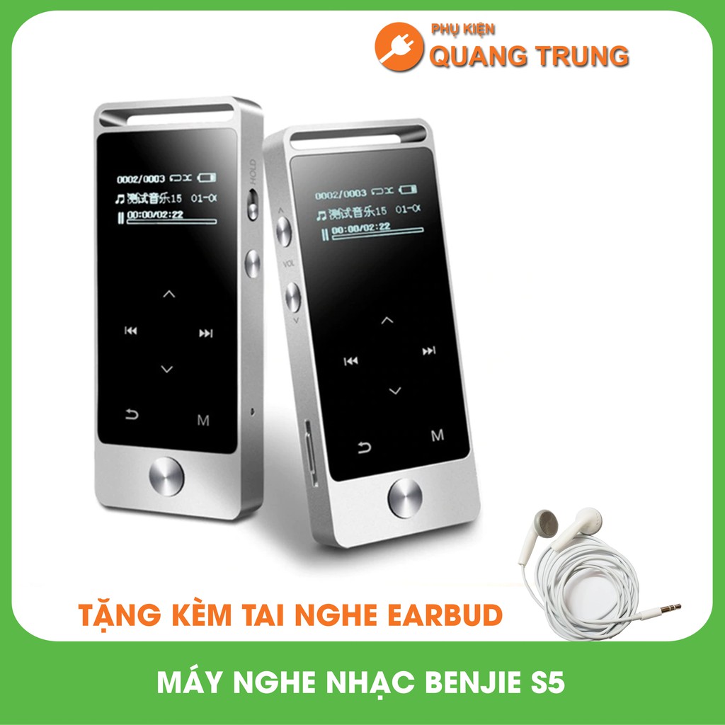 [Mã 253ELSALE hoàn 7% đơn 300K] Máy nghe nhạc Benjie S5 bản mới nhất 8GB,có bluetooth 4.1 và tặng kèm tai nghe