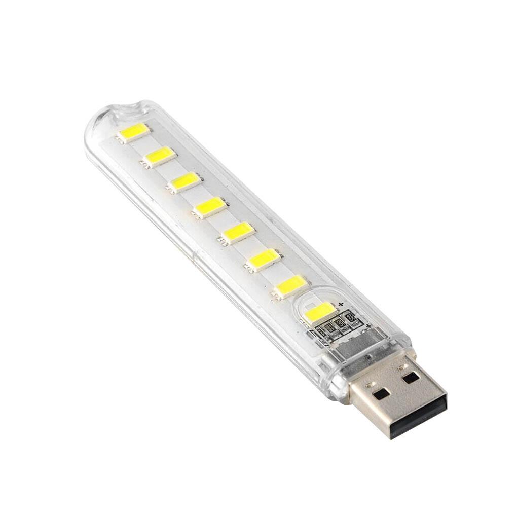 Sạc Dự Phòng 8 LED 3-5V 500mA 200LM 3000K / 7000K USB Cho Máy Tính