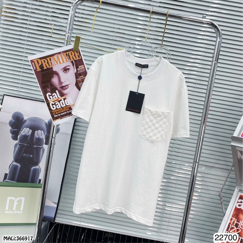 Áo Phông Nam Lv Chất Vải Cotton Cao Cấp . Áo Thun Nam Nữ Lv Họa Tiết Túi Áo In Nổi Siêu Đẹp DT STORE MENWEAR
