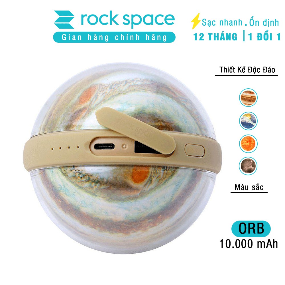 Pin sạc dự phòng Phong Thủy Rockspace hệ mặt trời Orb Power Bank 10.000 mAh, Hàng chính hãng bảo hành 12 tháng