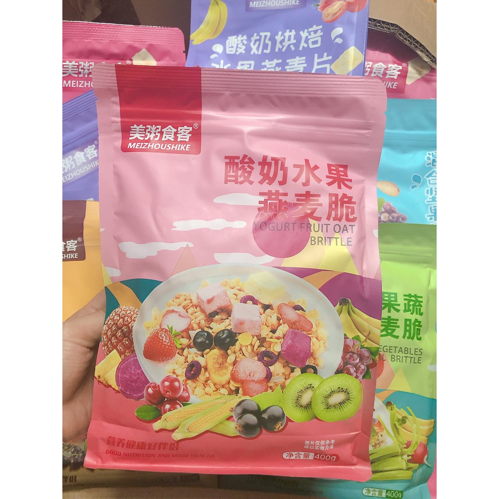 Ngũ cốc sữa chua 500g / ngũ cốc ăn sáng gói xanh