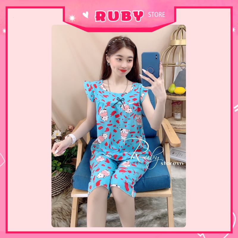 Đồ bộ nữ mặc nhà Bò Sữa Free Size họa tiết dễ thương, chất kate mềm mịn mát ❤ Rubystorevn
