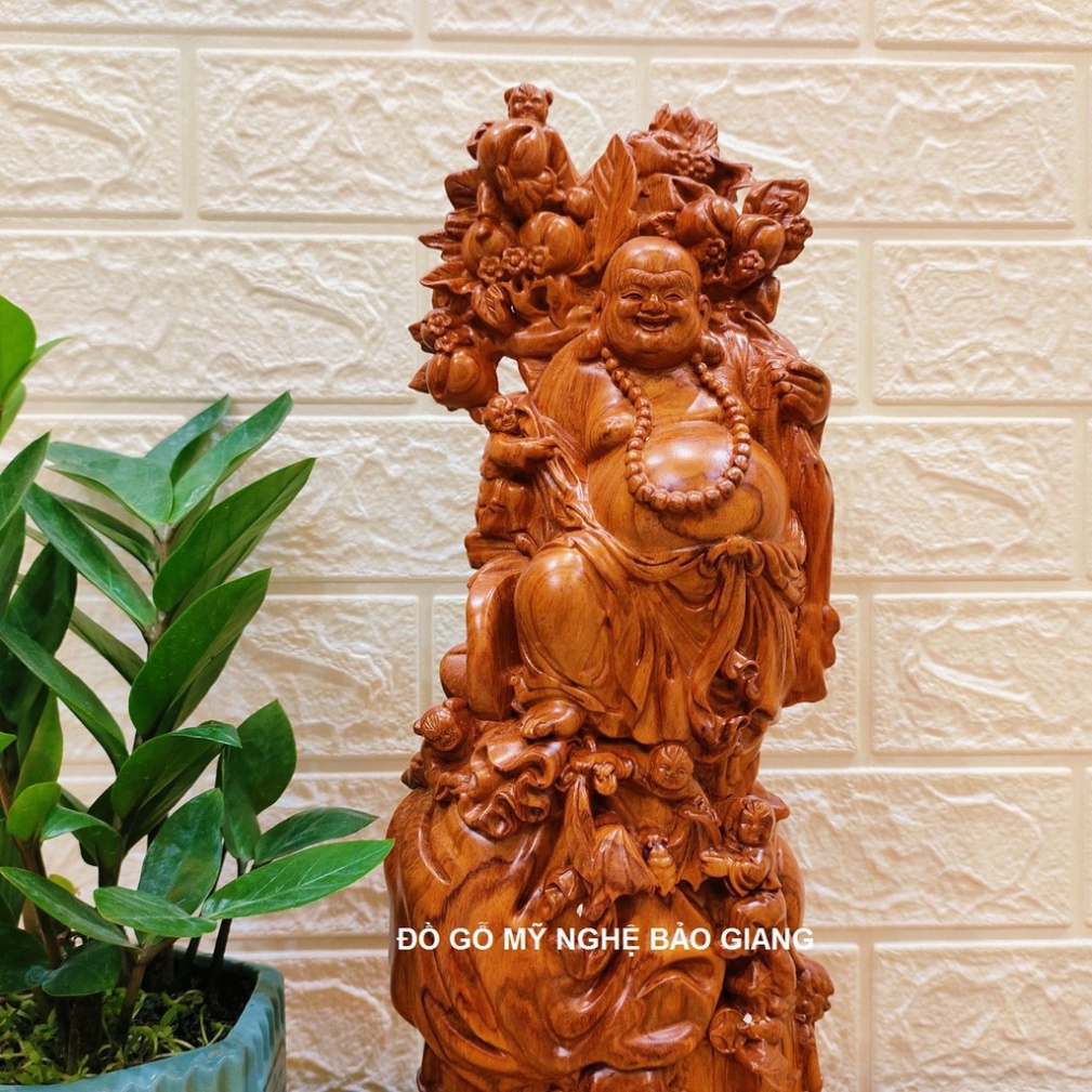 Tượng phật di lặc ngũ phúc gỗ hương cao 40 cm