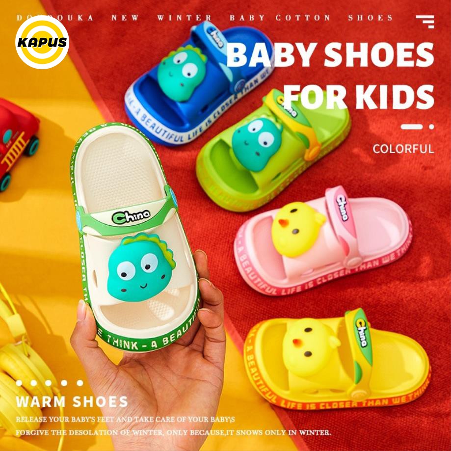 【Kapus】 Dép sandal đi trong nhà chống trượt kiểu dáng hoạt hình thời trang mùa hè cho bé
