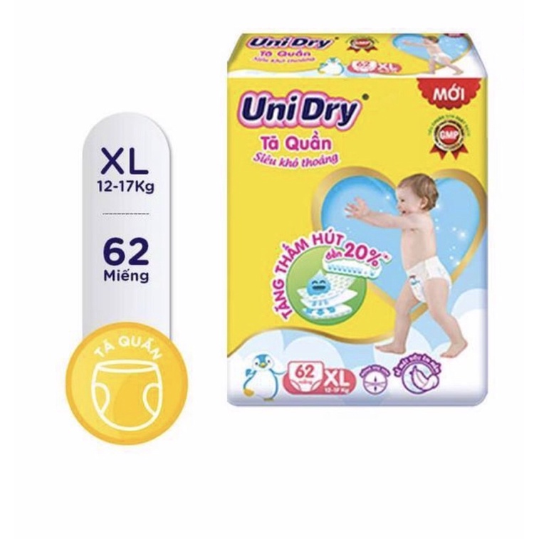 Tã bỉm Quần Unidry Ultra Jumbo M74, l68, XL62, XXL56 có loại tăng 6 8 miếng