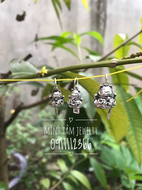 Mèo thần tài bạc Thái S925 -Minh Tâm Jewelry
