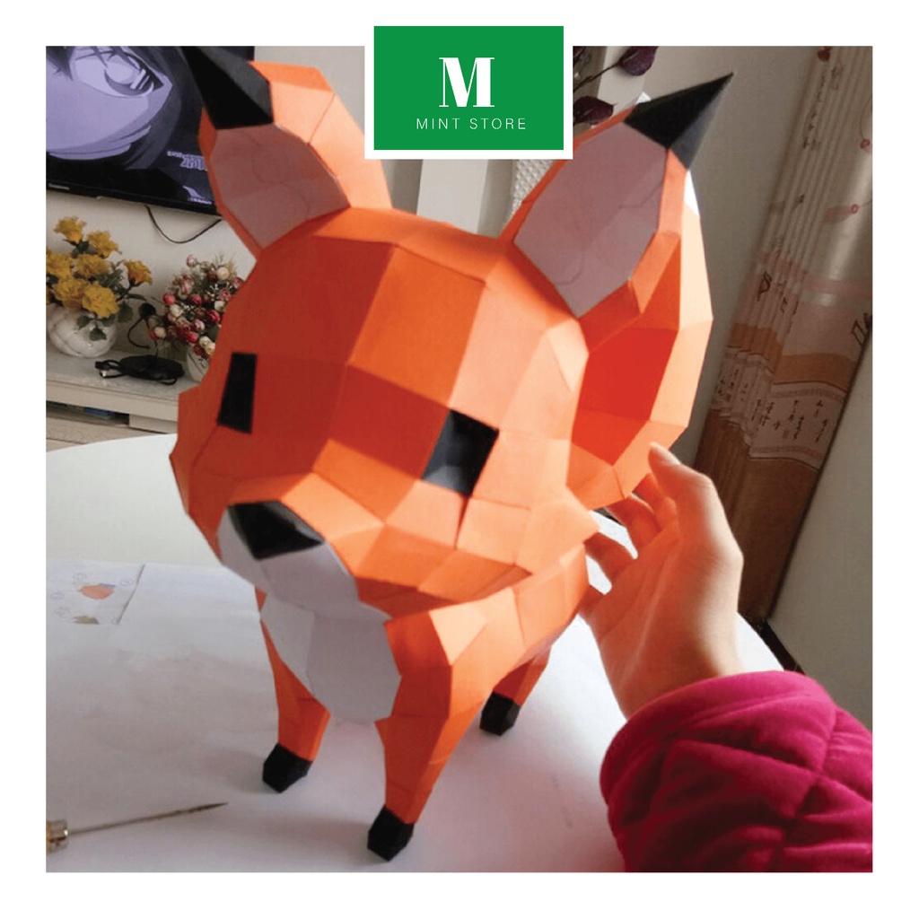 Mua Bộ mô hình giấy tự lắp ráp Baby Fox cute Papercraft 3D, trang trí ...