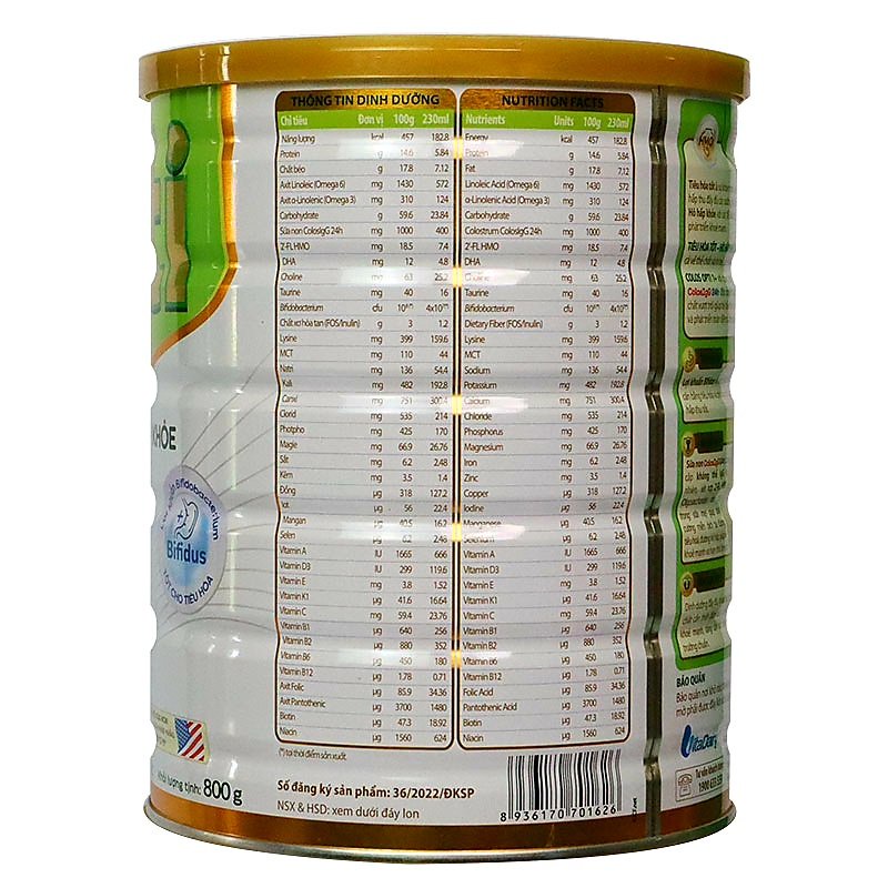 Sữa COLOS OPTI 1+ 800G (1 tuổi trở lên)