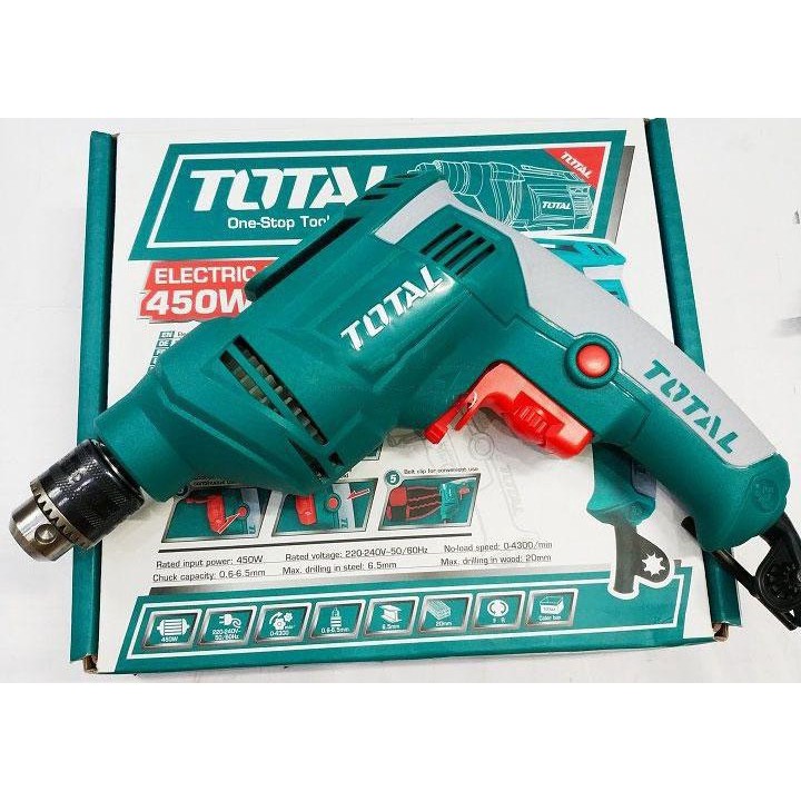 MÁY KHOAN ĐIỆN 450W 6.5mm TOTAL TD4506E