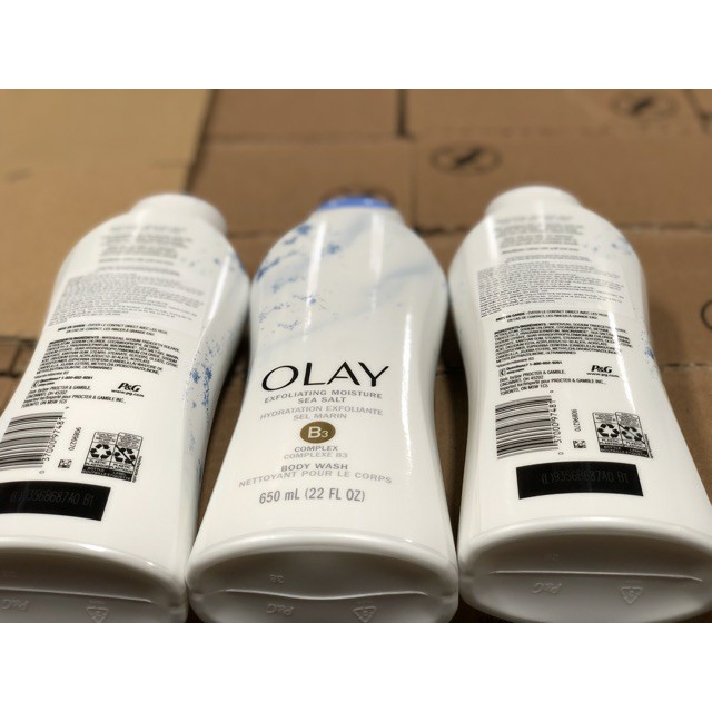 [650ml-Chuẩn Mỹ] Sữa tắm Olay tẩy tế bào chết muối biển 650ml - Authentic