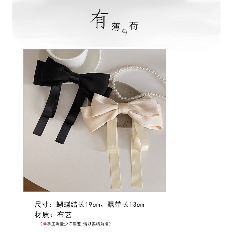 Kẹp Tóc Ruy Băng Thắt Nơ Lưng Màu Trắng Thời Trang Sang Trọng Dành Cho Nữ