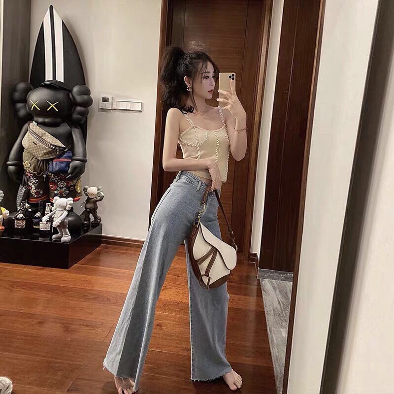 áo hai dây len đính cườm