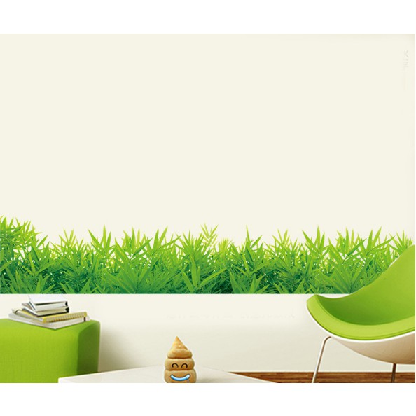 Decal trang trí chân tường Cỏ xanh 3D và nhiều mẫu dán chân tường trang trí phònp đẹp