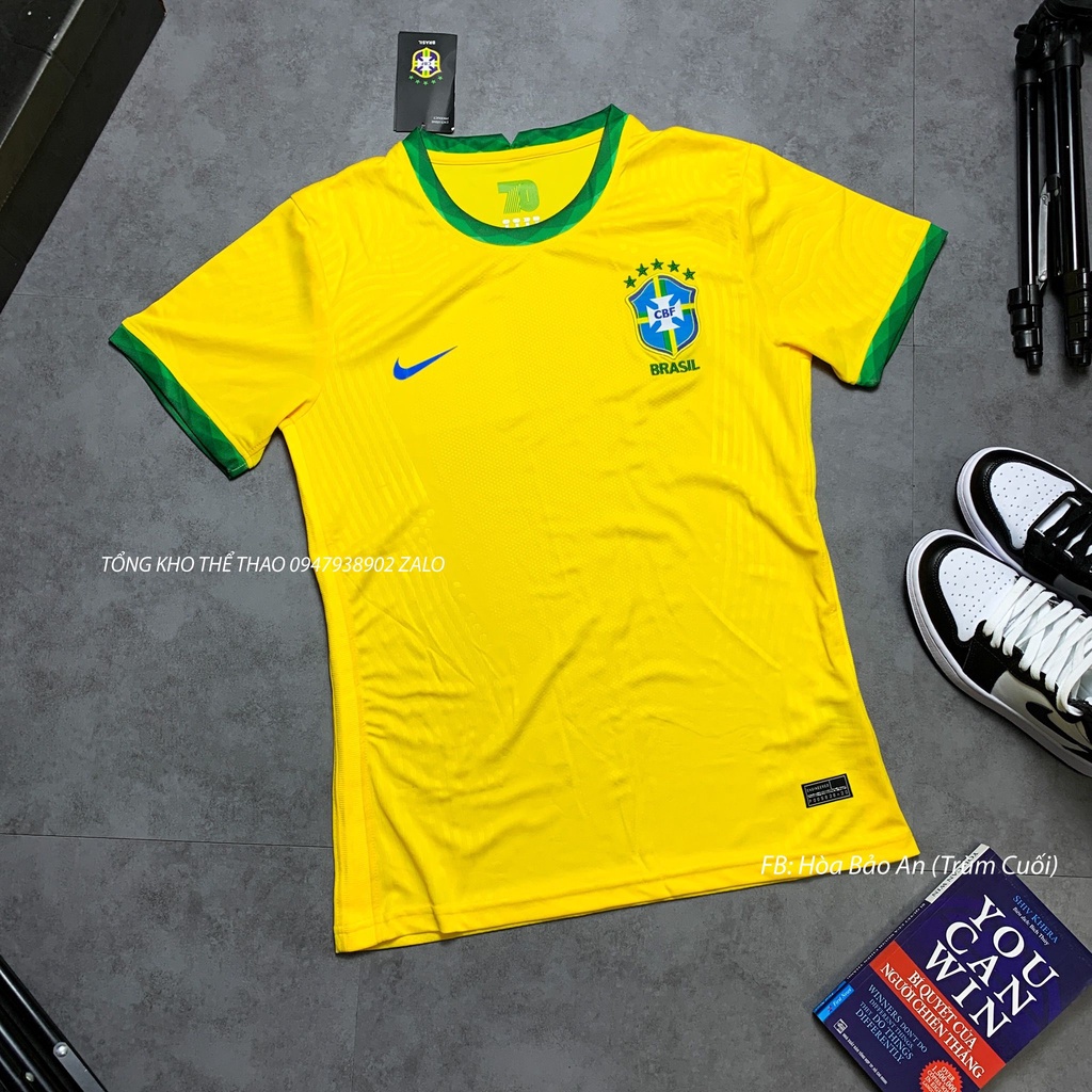 Bộ Quần Áo Bóng Đá Đội Tuyển Brazil sân nhà 2020/2021 Áo Bóng Đá,Áo Đá Banh -Đội Tuyển Brazil,Vàng -Polyester thái