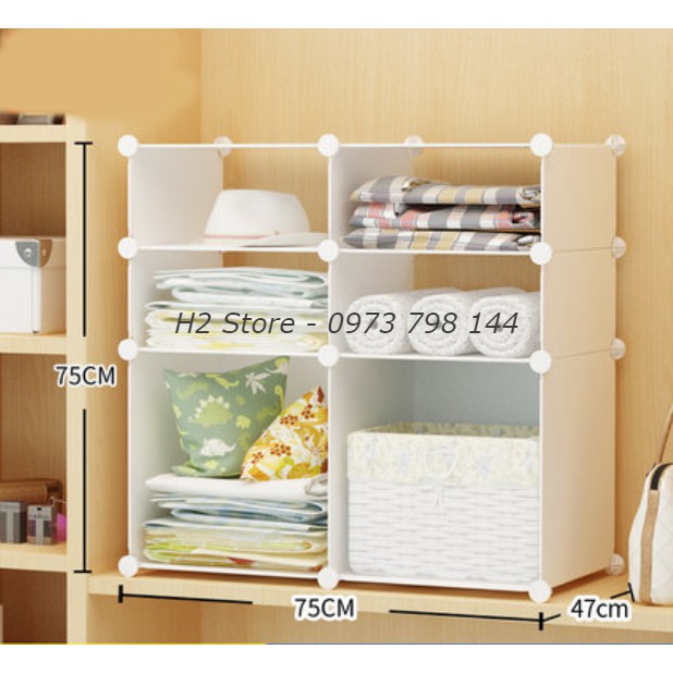 TỦ NHÀ TẮM ĐA NĂNG ĐỂ ĐỒ NHỎ GỌN LẮP GHÉP THÔNG MINH 2 Ô TO + 4 Ô NHỎ MẪU VÁCH TRẮNG ĐỤC sâu 47cm
