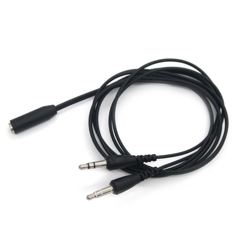 1M 3.5MM Plug Female to 2 Male Splitter Earphone Audio Adapter Cable Wire for PC