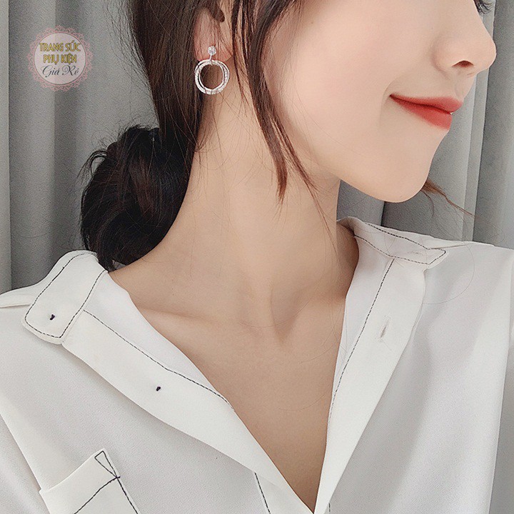 Bông tai nữ style Hàn, siêu xinh bạc ý S925 - HT234