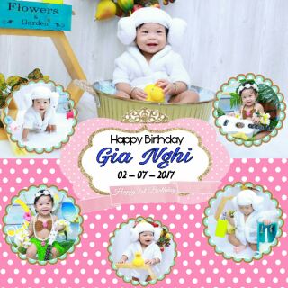 Phông sinh nhật bé Cherry