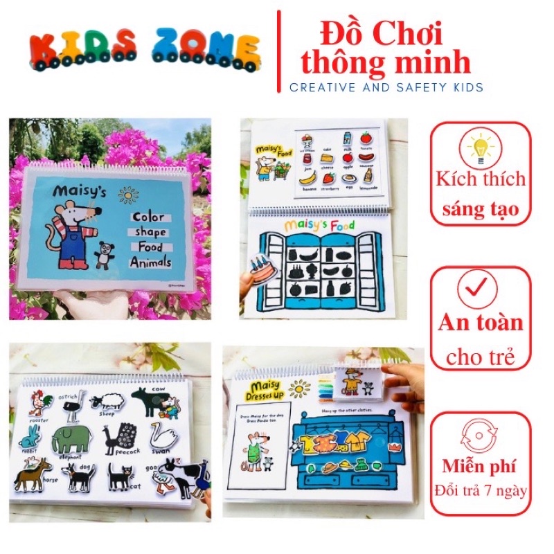 HỌC LIỆU MONTESSORI MAISY MOUSE HỌC LIỆU BÓC DÁN PHÁT TRIỂN TƯ DUY CHO BÉ