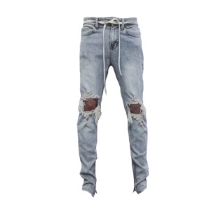 [ NHẬP MÃ PLSH50000 - SALE SẬP SÀN ] Quần jeans form slimfit wash xanh bạc có zip