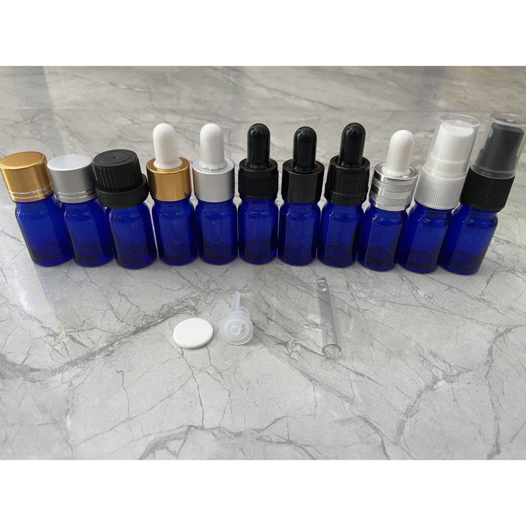 Chai thủy tinh 5ml xanh biển chiết serum, tinh dầu