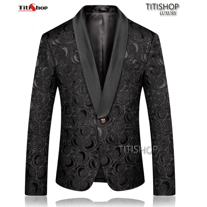 Áo Vest Nam Hoa Văn Titishop YHH8660 Đen