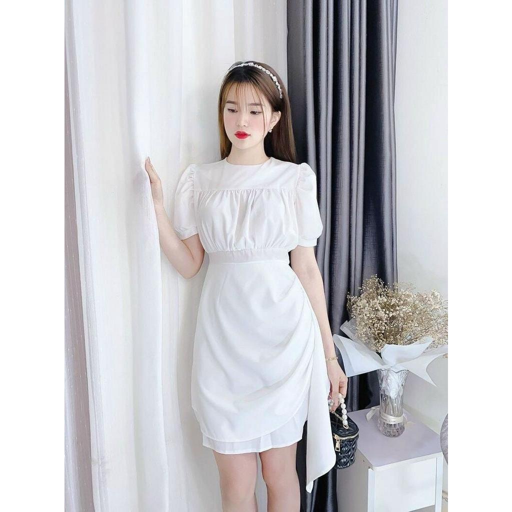 Váy nhún đuôi cá cổ tròn nhiều màu hàng đẹp