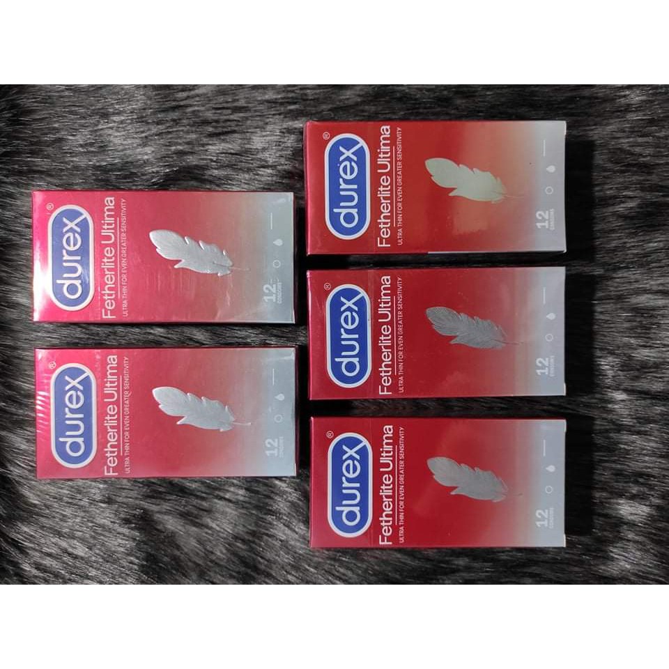 Combo 5 hộp durex fetherlite ultima bao cao su siêu mỏng hộp 12 chiếc tặng 1 chai xịt kéo dài thời gian quan hệ VIP MEN