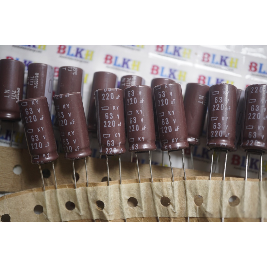 10 Tụ hóa Nhật Bản 63V 220uF 10x25 105 độ chính hãng