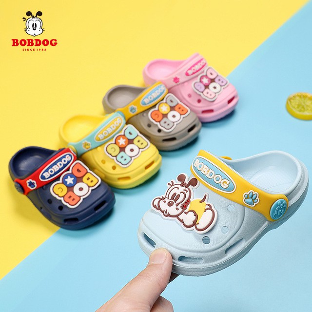 Dép sục cho bé BOBDOG sticker đáng yêu thoáng khí quai dép linh hoạt