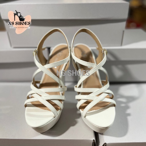 Giày cao gót Hoa Hậu đế đúp thời trang phiên bản gót trụ chắc chắn, da mềm, đệm lót êm chân 13cm - NS2135