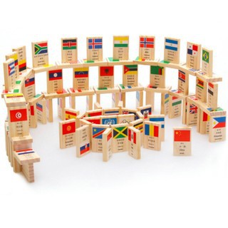 Đồ Chơi Gỗ Bộ Domino 100 quân hình cờ các nước trên thế giới ♥FREESHIP♥ Giúp trẻ nhận biết cờ các quốc gia trên thế giới