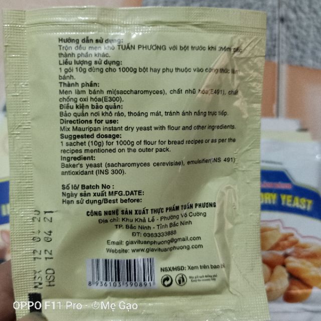 Men khô làm bánh Instant Dry Yeast bột nở làm bánh thương hiệu tuấn phương